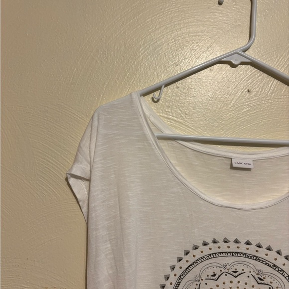 Elegant White Mandala Print Women's Tee - Picture 6 of 8